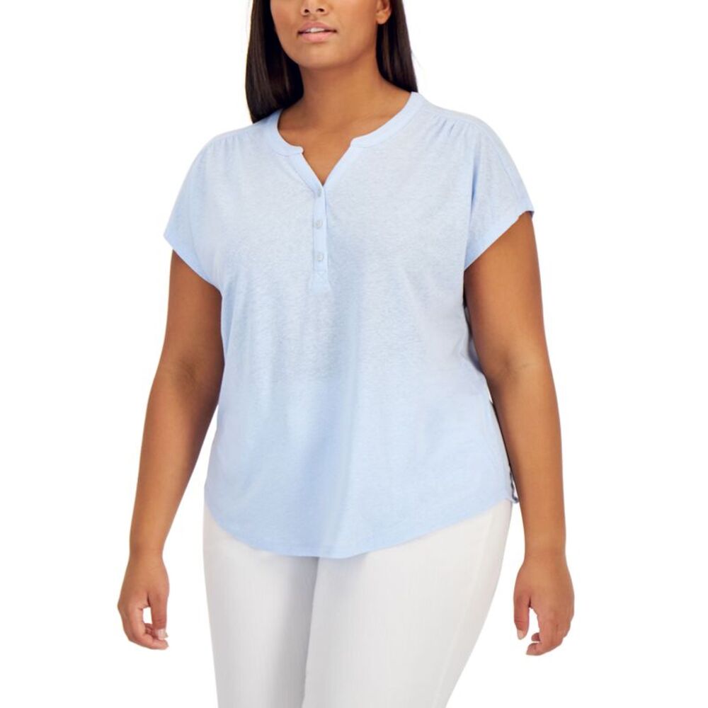 Style & Co Plus Size Split Neck Top
